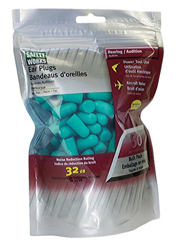 [Australia] - Safety Works SWX00349 Foam Ear Plugs 80 Pair Bulk Packed, NRR 32 DB 