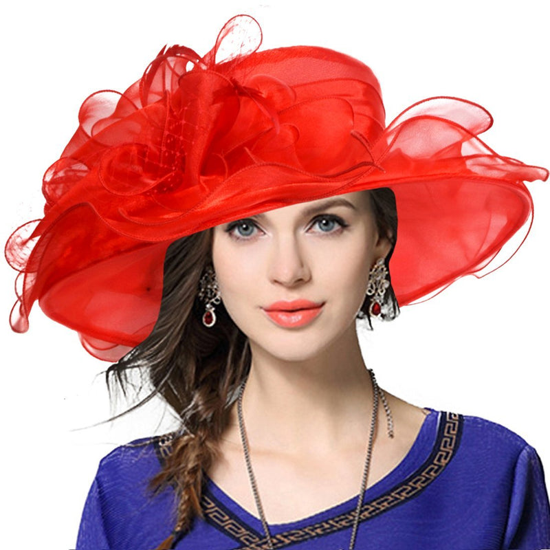 [Australia] - JESSE · RENA Women's Church Derby Dress Fascinator Bridal Cap British Tea Party Wedding Hat Red 