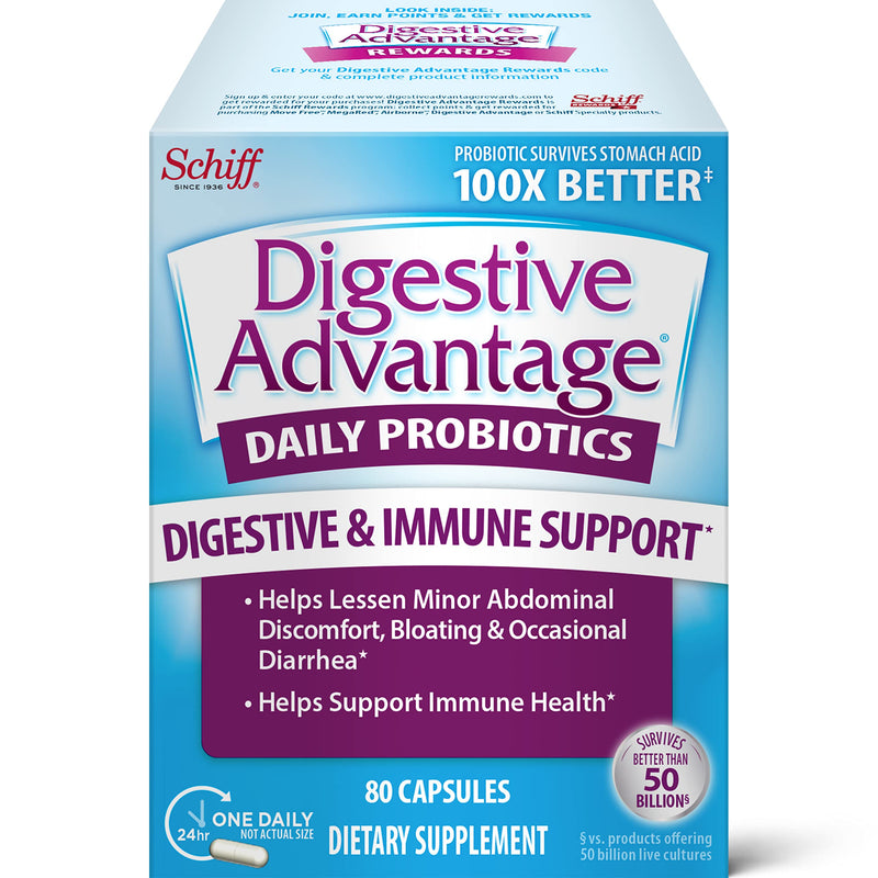 [Australia] - Daily Probiotic Capsules For Digestive Health & Gut Health, Digestive Advantage Probiotics For Men and Women (80 count box) 80 Count (Pack of 1) 