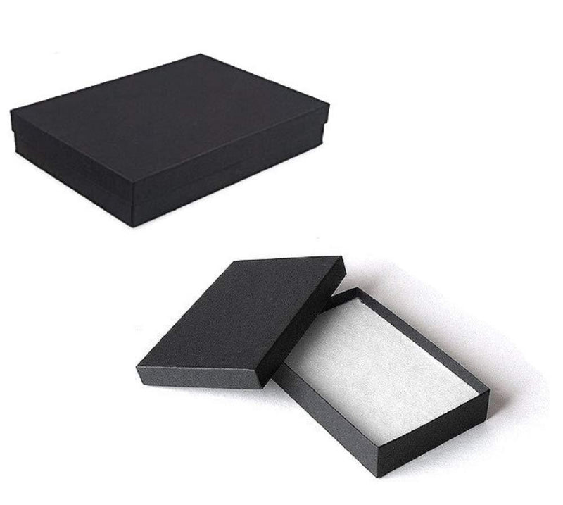 [Australia] - 10 Pack Cotton Filled Matte Black Color Jewelry Gift and Retail Boxes 5.25 X 3.75 X 1 Inch Size by R J Displays 