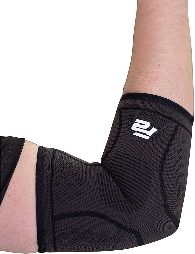[Australia] - Fit Active Sports Elbow Arm Brace Compression Sleeve | Tendonitis, Epicondylitis, Golf, Tennis, Gym Recovery Support Band for Men and Women | Great for Pain Relief, Workout, Weight Lifting Black Extra Small 