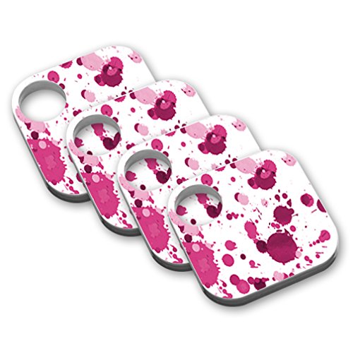 [Australia] - MightySkins Protective Vinyl Skin Decal (4 Pack) Compatible with Tile Key Finder Phone Finder wrap Cover Sticker Skins Pink Drops 