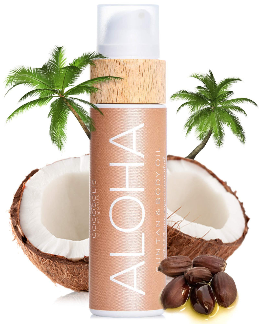 [Australia] - COCOSOLIS ALOHA Sun Tan & Body Oil | Organic Tanning Bed Lotion | Get Healthy Deep Chocolate Tan | Tanning Accelerator with 5 Precious Oils to Make Your Skin Glowing & Revitalized (110 ml) 