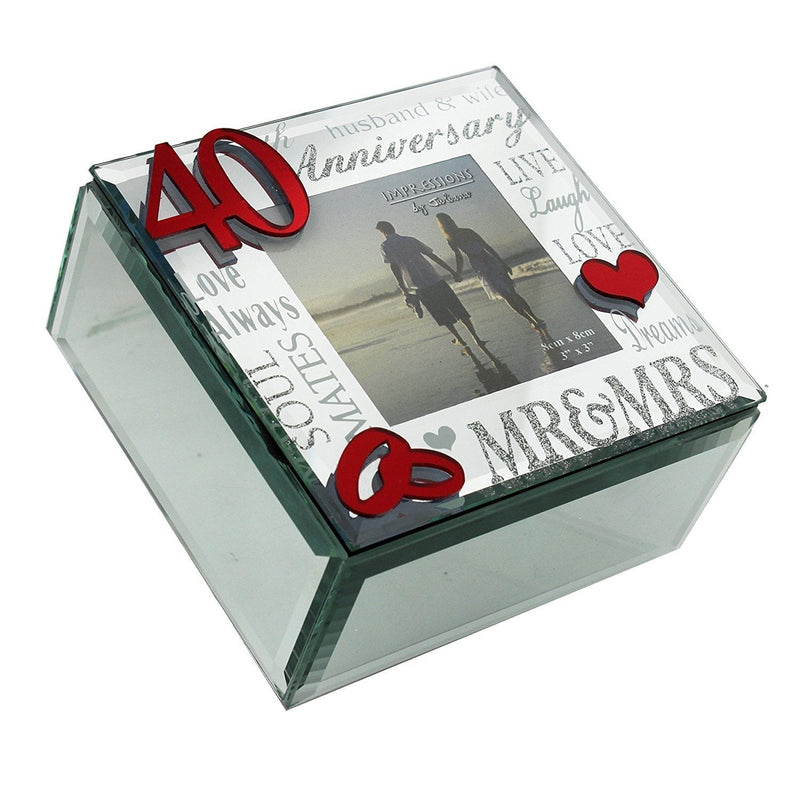 [Australia] - Oaktree Gifts Mirror 3D Words 40th Anniversary Trinket Box 