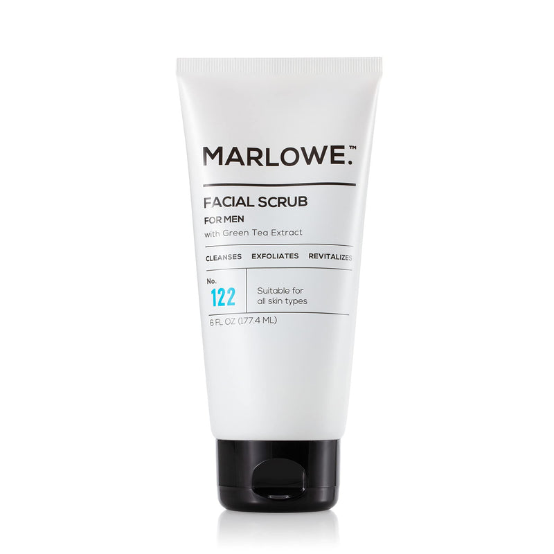 [Australia] - MARLOWE. No. 122 Men's Facial Scrub 6 oz | Light Daily Exfoliating Face Cleanser | Fresh Sandalwood Scent | Includes Natural Extracts 6 Fl Oz (Pack of 1) 