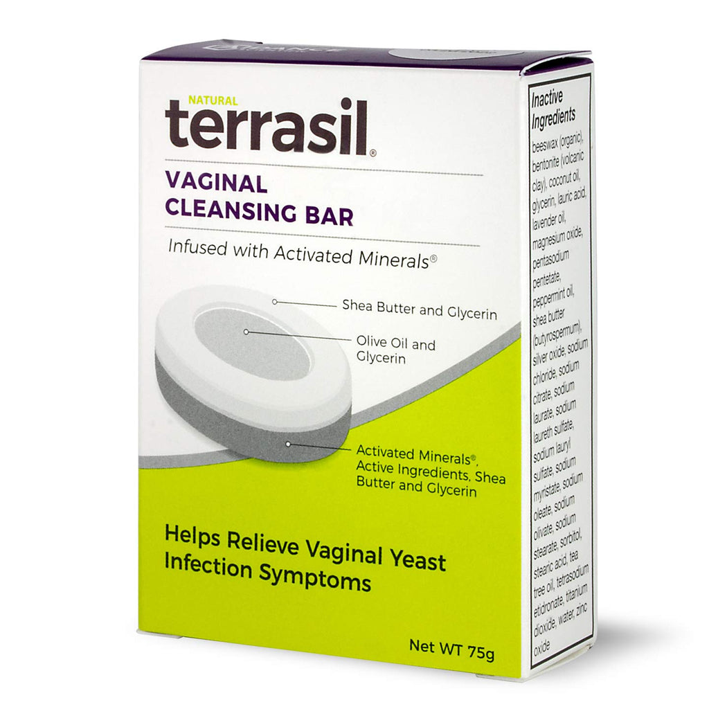 [Australia] - Vaginal Soap Cleansing Bar Natural Ingredients for Yeast infections Vaginal Itch Odor Irritation Soreness Burning Restores pH Balance for Women by Terrasil - 75gm Soap Bar 1 Count (Pack of 1) 