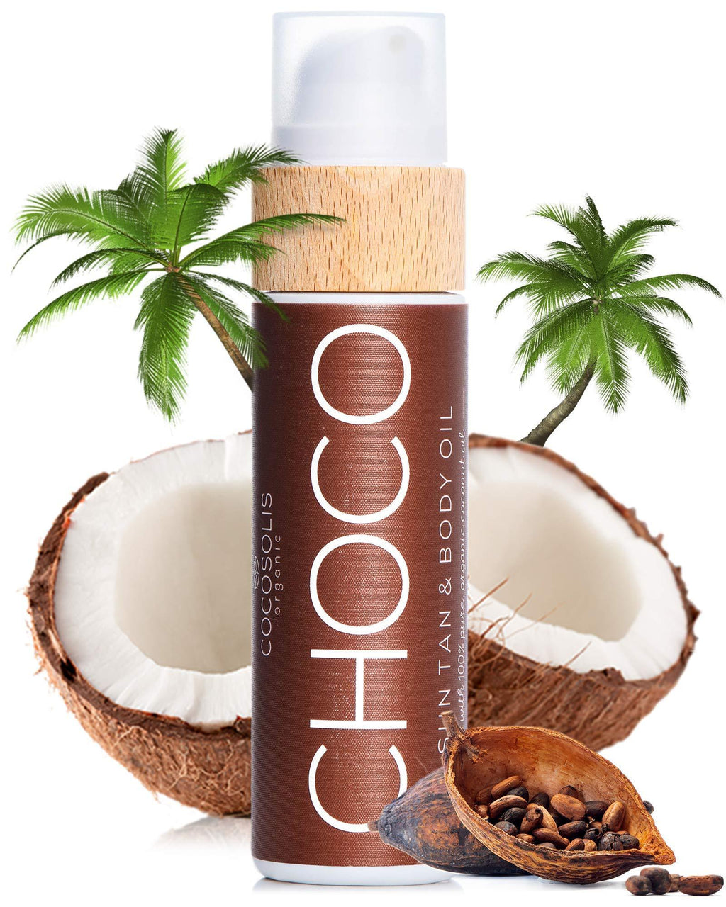 [Australia] - COCOSOLIS Choco Suntan & Body Oil - Organic Tanning Bed Lotion - Deep Chocolate Tan - Tanning Accelerator for Indoor Tanning Beds (110 Milliliters) 