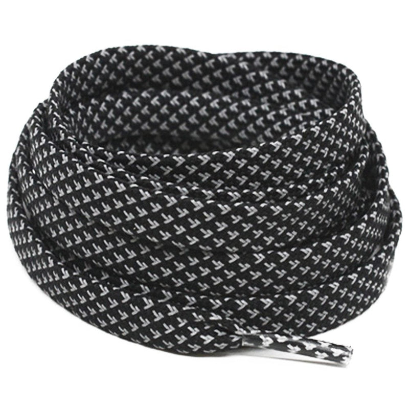 [Australia] - Xiazw Reflective Flat Shoe Laces for Sneakers，Boots，Running Shoes，Casual Shoes (2 Pair Pack) Black 35.4''(90cm) 
