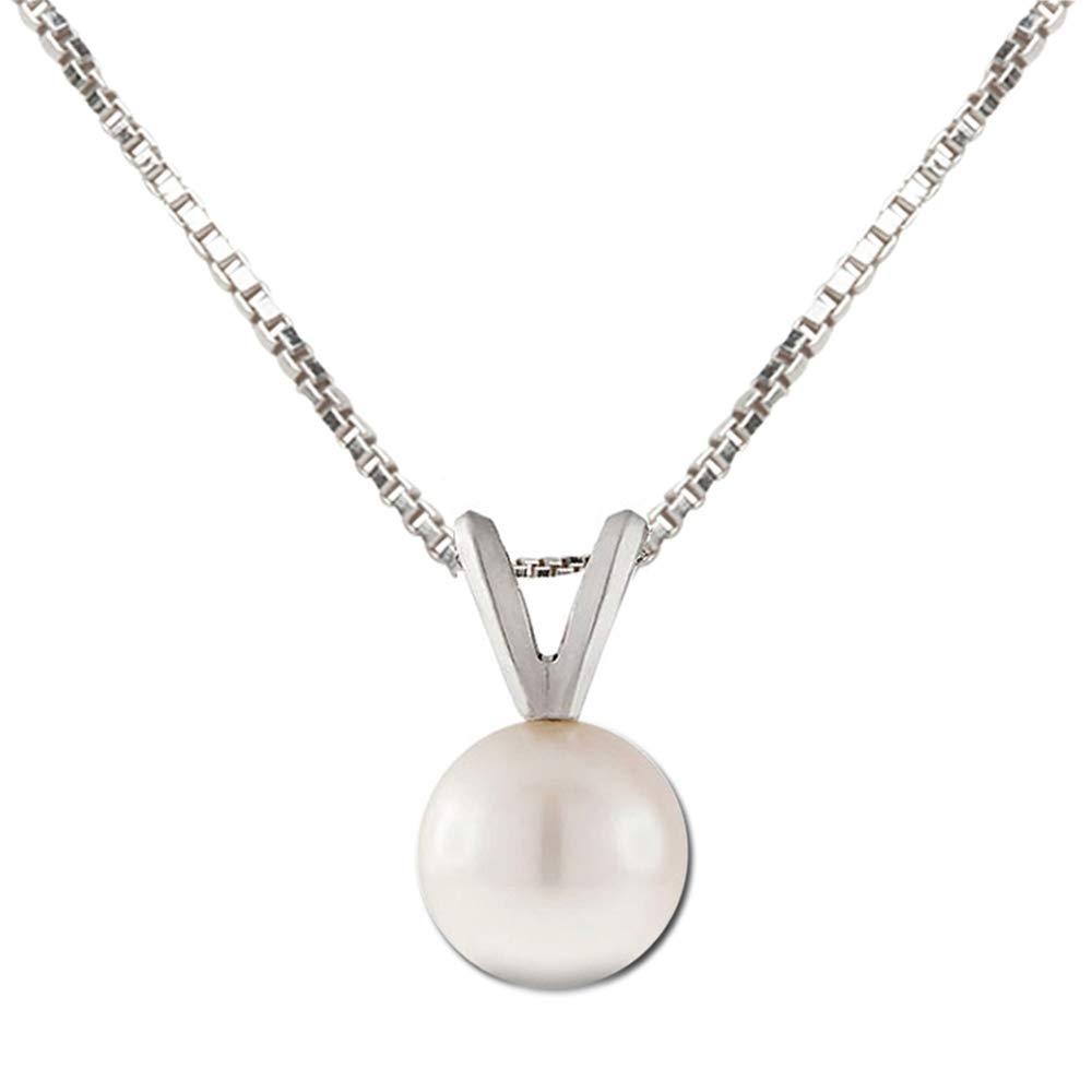 [Australia] - Children's Sterling Silver Cultured Pearl Necklace (5-7mm), 14" White 