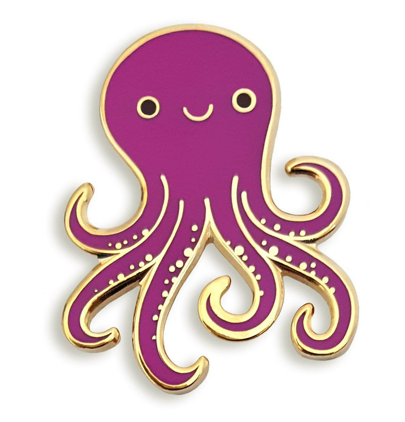 [Australia] - Pinsanity Cute Purple Octopus Enamel Lapel Pin 