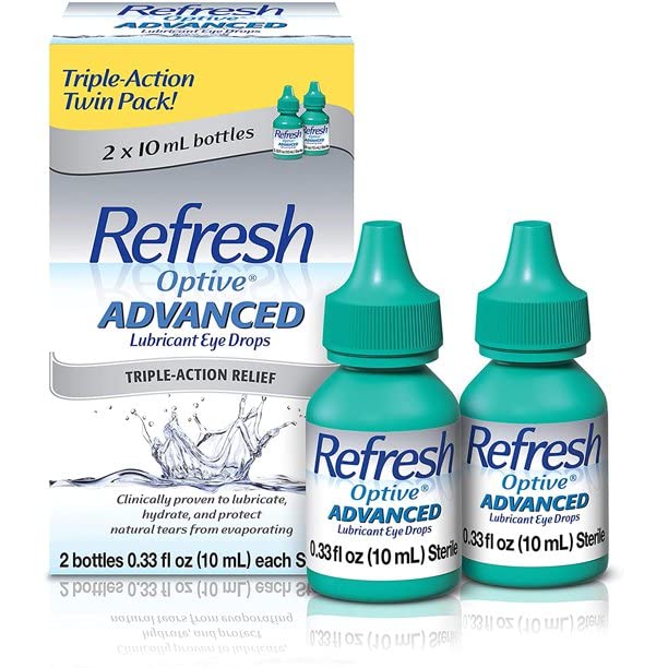 [Australia] - Refresh Optive Advanced Lubricant Eye Drops - 0.66 oz, (3 X Twin Packs) 