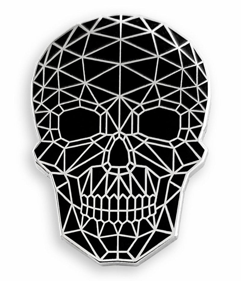[Australia] - Pinsanity Wire Frame Geometric Skull Enamel Lapel Pin 