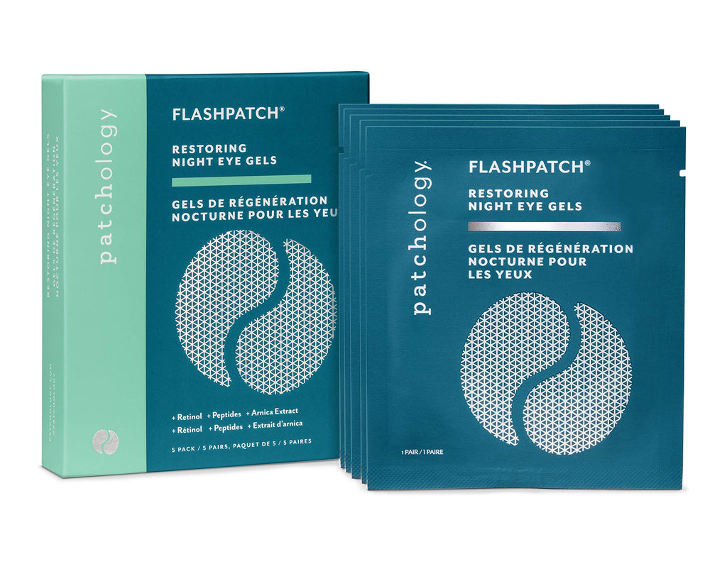 [Australia] - Patchology Restoring Night Eye Gels - Under Eye Patches For Dark Circles and Puffy Eyes Care - Hydrating Eye Mask Patch with Retinol - Eye Bags, Puffiness & Wrinkles Reducer (5 Pairs) 