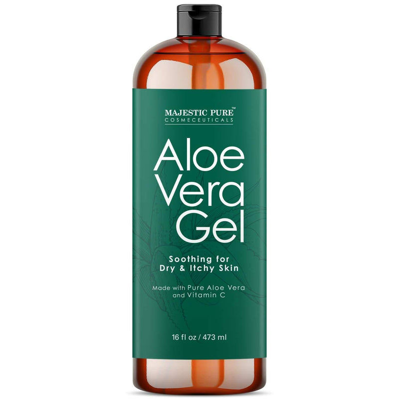 [Australia] - Majestic Pure Majestic Pure Aloe Vera Gel - From Pure and Natural Cold Pressed Aloe Vera, (Packaging May Vary) - 16 fl oz 