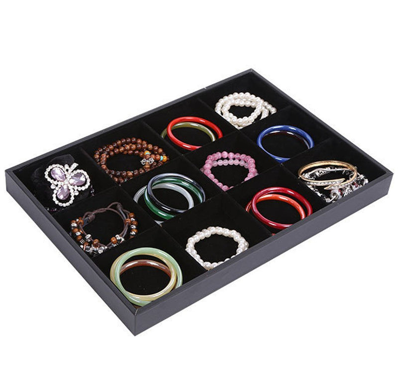 [Australia] - HOMANDA Homandan Black Velvet 12 Compartment Jewelry Display Showcase Organizer Holder for Necklace Bracelet Hair Band 