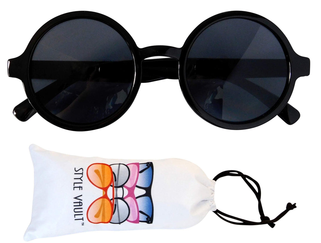 [Australia] - Kd3008 Baby Infant Toddlers Age 0~24 Months Round Retro Sunglasses Black 