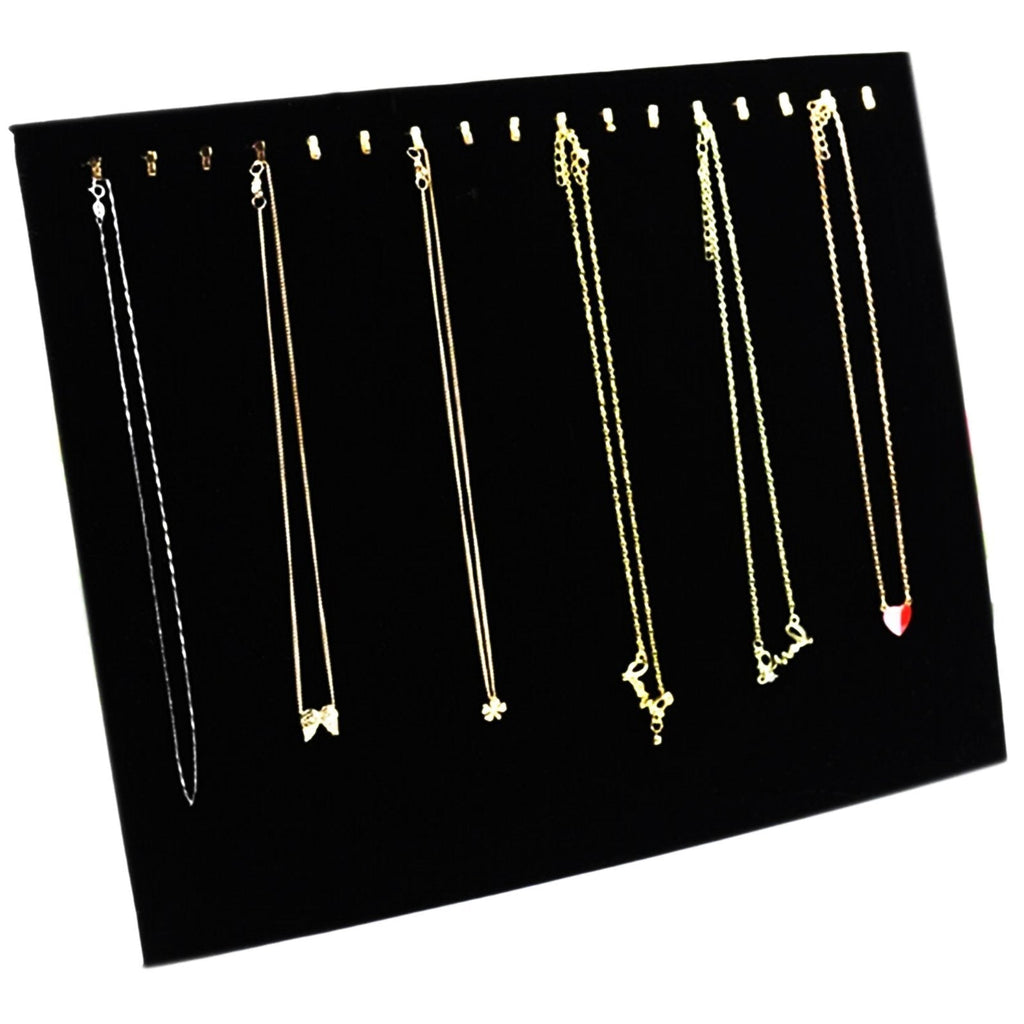 [Australia] - Ogrmar Black Velvet 17 Hook Necklace Jewelry Tray/Display Organizer/Pad/Showcase/Display case (17 Hook Necklace Display) 