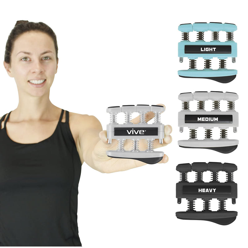 [Australia] - Vive Finger Strengthener (3 Pack) - Guitar Digit Exerciser - Hand Grip Workout Equipment for Musician, Rock Climbing and Therapy - Master Gripper Exercise Tool - Forearm Muscle Strengthening Kit 