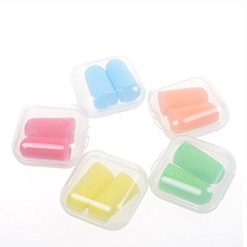 [Australia] - 5 Pairs Soft Foam Hearing Protection Earplugs with Case 
