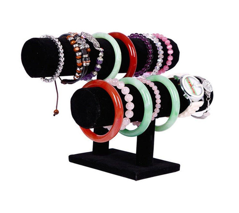 [Australia] - Wuligirl Velvet Hovering 2 Tier Bracelet Holder for Jewelry Display Stand Organizer Storage Tower 