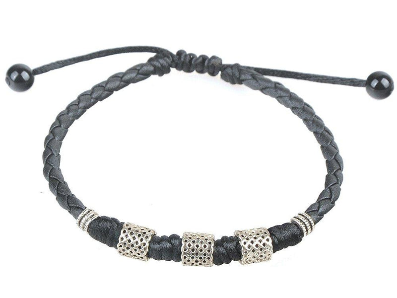 [Australia] - Ancient Tribe Handmade Adjustable Black Leather Anklet 1# 