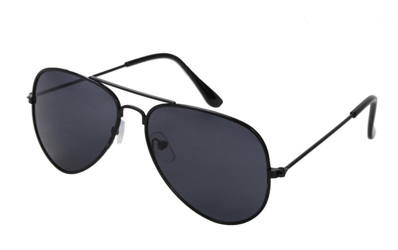 [Australia] - WODISON Classic Kids Aviator Sunglasses for Boys Girls Children sunglasses Reflective Metal Frame Black Frame Black Lens 