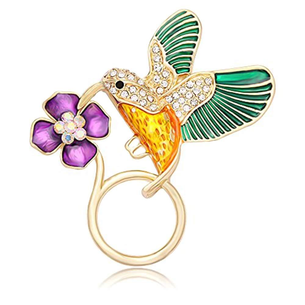 [Australia] - NOUMANDA Jewelry Hummingbird Magnetic Eyeglass Holder Emerald Bird Magnetic Brooch gold 