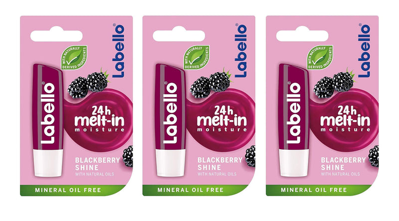 [Australia] - Labello Blackberry Shine Lip Balm 4.8g/5.5ml - 3 Pack 