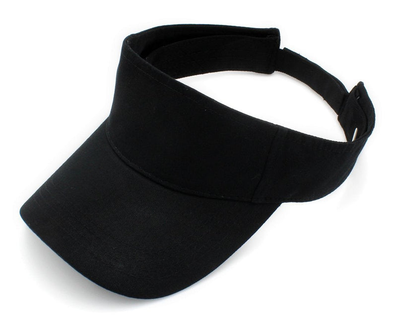 [Australia] - Top Level Sun Sports Visor Men Women - One Size Cap Hat Black 