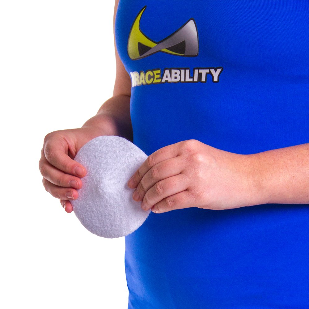 [Australia] - BraceAbility Hernia Belt Replacement Pad | Silicone Pad with Soft Fabric Cover, Attaches to Elastic Binders and Belts to Prevent Hernia from Popping Out 