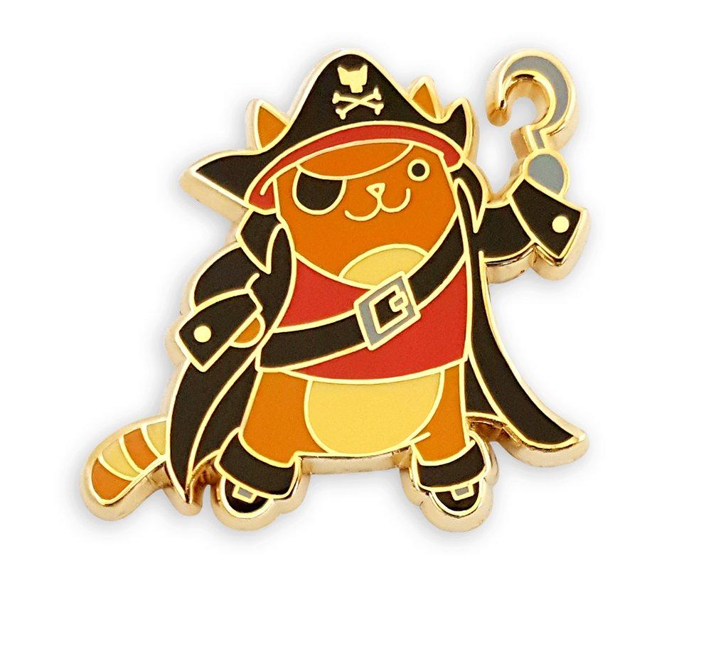 [Australia] - Pinsanity Cute Pirate Cat Enamel Lapel Pin 