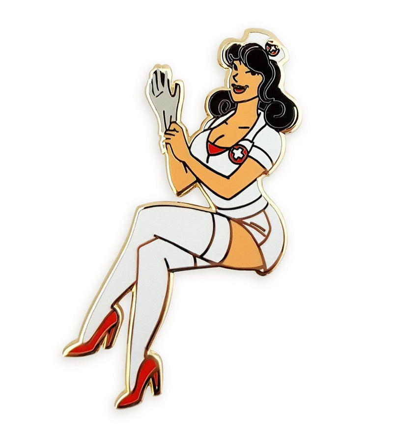 [Australia] - Pinsanity Sexy Nurse Pin Up Enamel Lapel Pin 