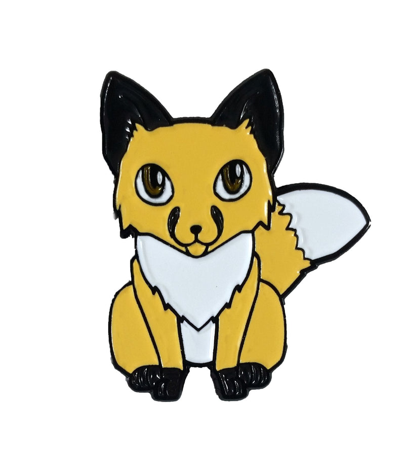 [Australia] - Dark Spark Decals Cute Chibi Pastel Orange Fox Pup Enamel Lapel Pin 