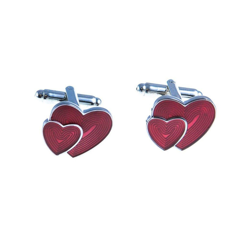 [Australia] - MRCUFF Heart Red Engagement Valentine's Day Pair Cufflinks in Presentation Gift Box & Polishing Cloth 