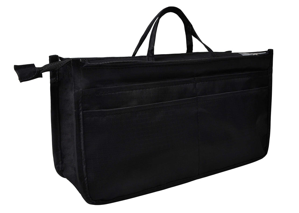 Vercord Mini Slim Small Felt Purse Organizer Insert Inside Handbag Tote  Pocketbook for Women Black