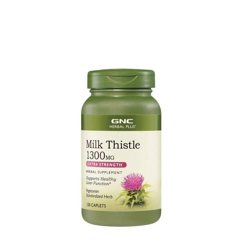 [Australia] - GNC Herbal Plus Milk Thistle 1300mg | Standardized Herb, Supports Healthy Liver Function, Vegetarian | 120 Caplets 1 