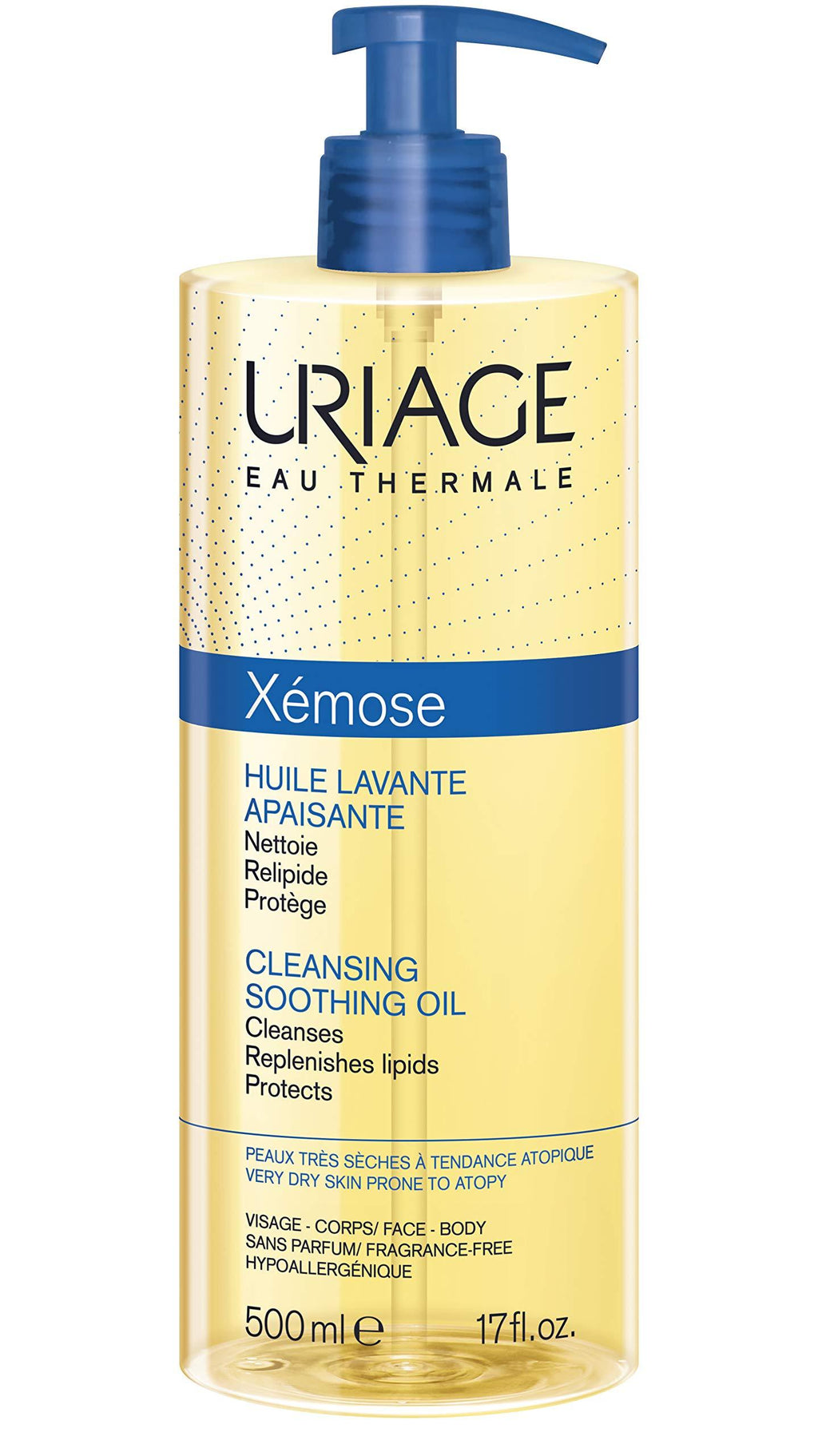 [Australia] - URIAGE Xemose Cleansing Soothing Oil 17 fl.oz. | Face and Body Cleanser that brings Instant and Long-Lasting Comfort to Dry to Very Dry Skin and Soothes Itching Sensations | Soap-free, Fragrance-Free 