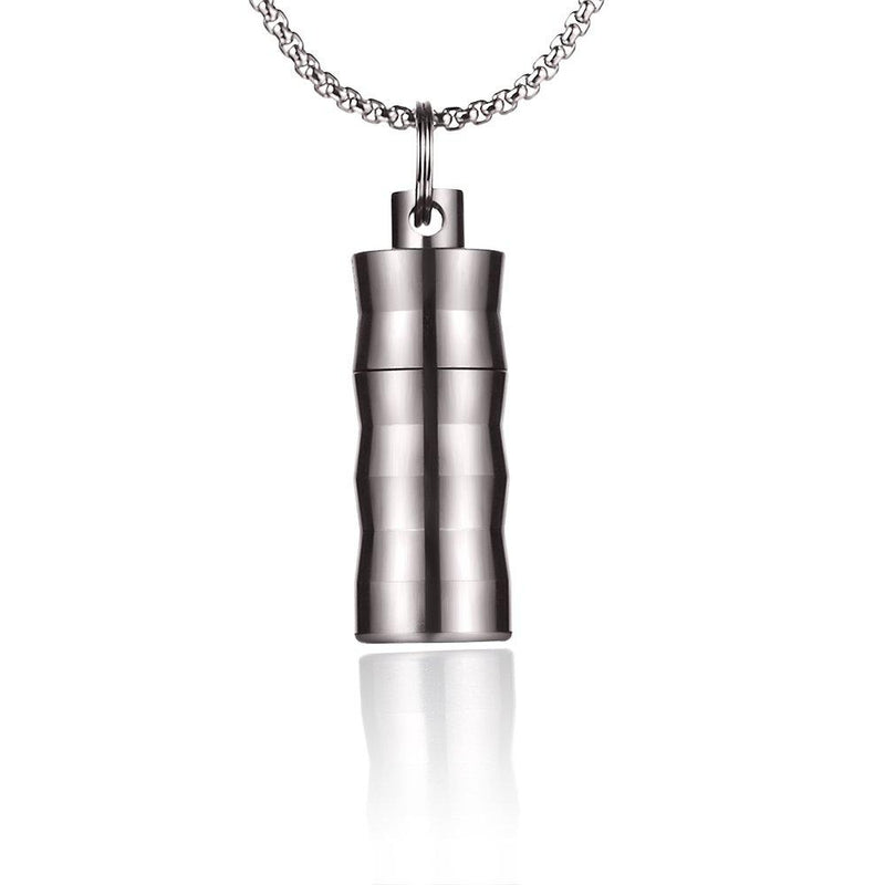 [Australia] - FOSIR Titanium Waterproof Cylinder Pendant Necklace for Mens Womens,Lightweight and Non-allergenic 