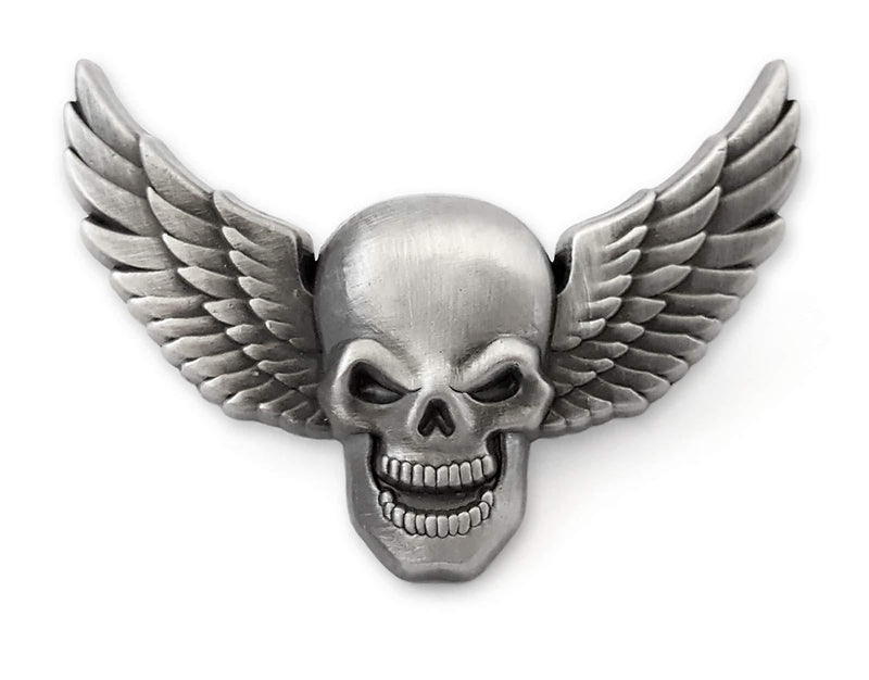 [Australia] - Pinsanity 3D Winged Skull Lapel Pin 
