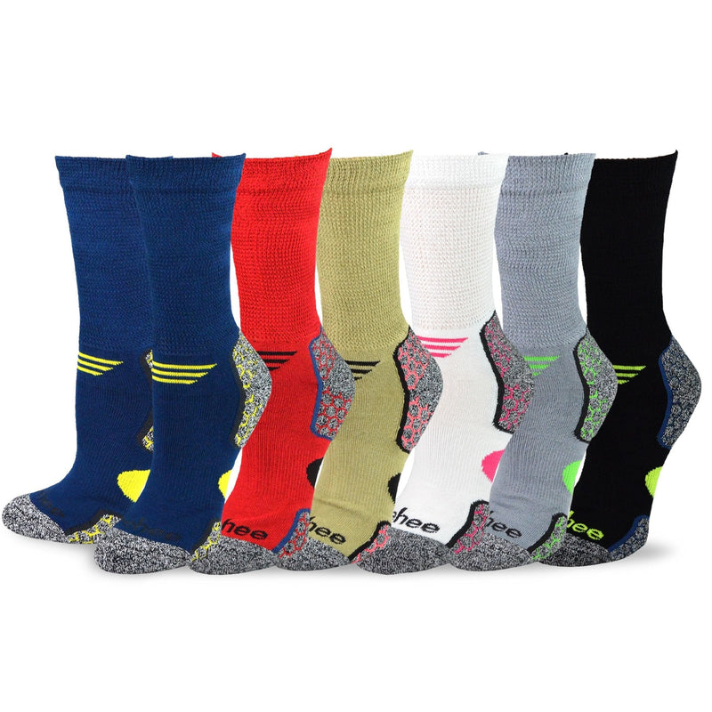 [Australia] - TeeHee Viscose from Bamboo Cushion Crew Diabetic Socks for Women and Men Multipack Large Basic_6pair 