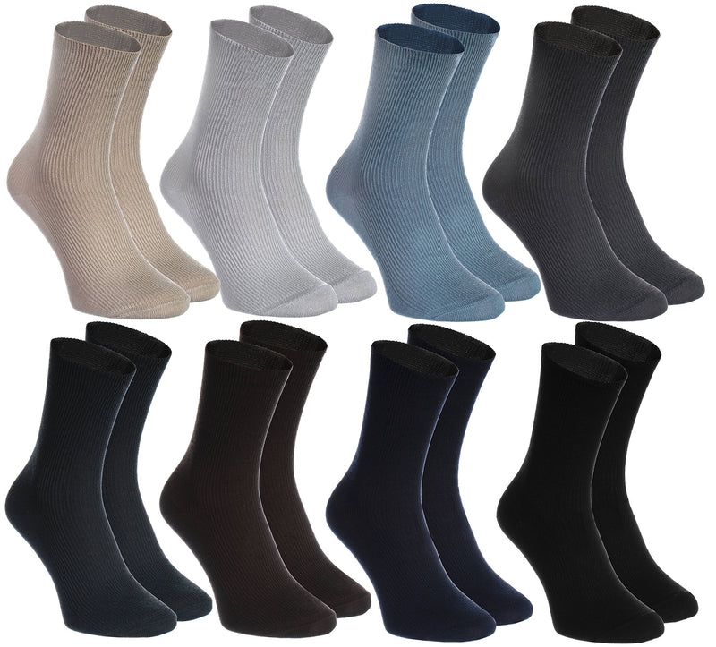[Australia] - 8 pairs of DIABETIC Non-Elastic Cotton Socks for SWOLLEN FEET for Mens & Womens 10-11 Black 