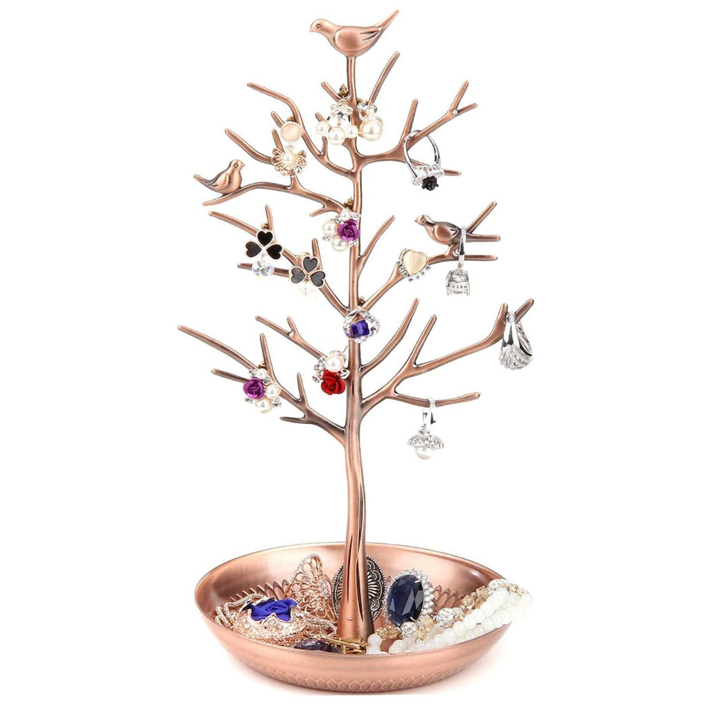 [Australia] - WELL-STRONG Jewelry Organizer Stand Earring Ring Holder Necklace Bird Decoration Jewelry Tower Tree Bronze 