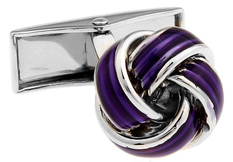 [Australia] - MRCUFF Knot Purple Pair Cufflinks in a Presentation Gift Box & Polishing Cloth 