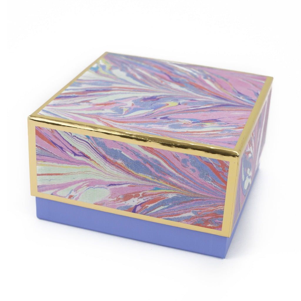 [Australia] - Hallmark Signature 7" Medium Gift Box (Marble, Pink, Lavender, Gold) for Mothers Day, Valentines Day, Birthdays, Bridal Showers, Bridesmaids Gifts and More Marble Single 