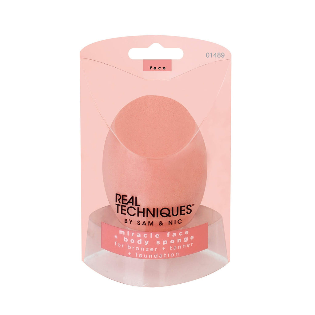 [Australia] - Real Techniques Cruelty Free Miracle Body Complexion Sponge, Ideal for Highlighters, Bronzers, & Body Makeup, for Streak Free, Precise Makeup Application 