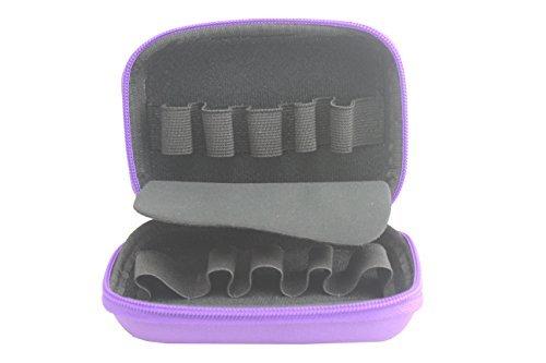 [Australia] - 10 Vails Premium Essential Oil Carrying Case With Neoprene Divider Holds Size 5ML 10ML Roll Ball Bottles Perfect Fits For Purse Makeup Multiple Colors (Dark Purple) 1Pack Dark Purple 