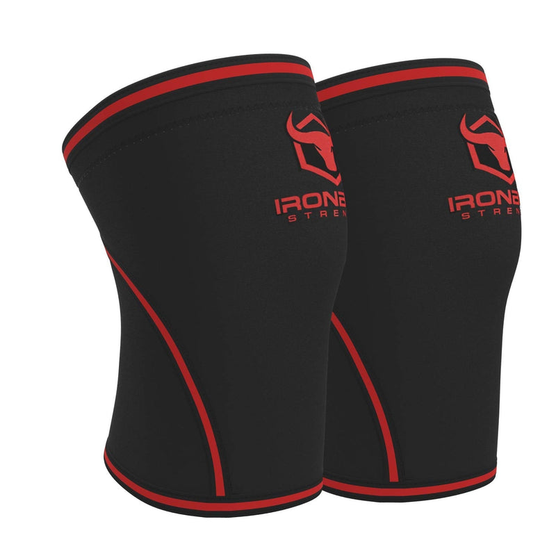 [Australia] - Knee Sleeves 7mm (1 Pair) - High Performance Knee Sleeve Support For Weight Lifting, Cross Training & Powerlifting - Best Knee Wraps & Straps Compression - For Men and Women Black/Red Medium 