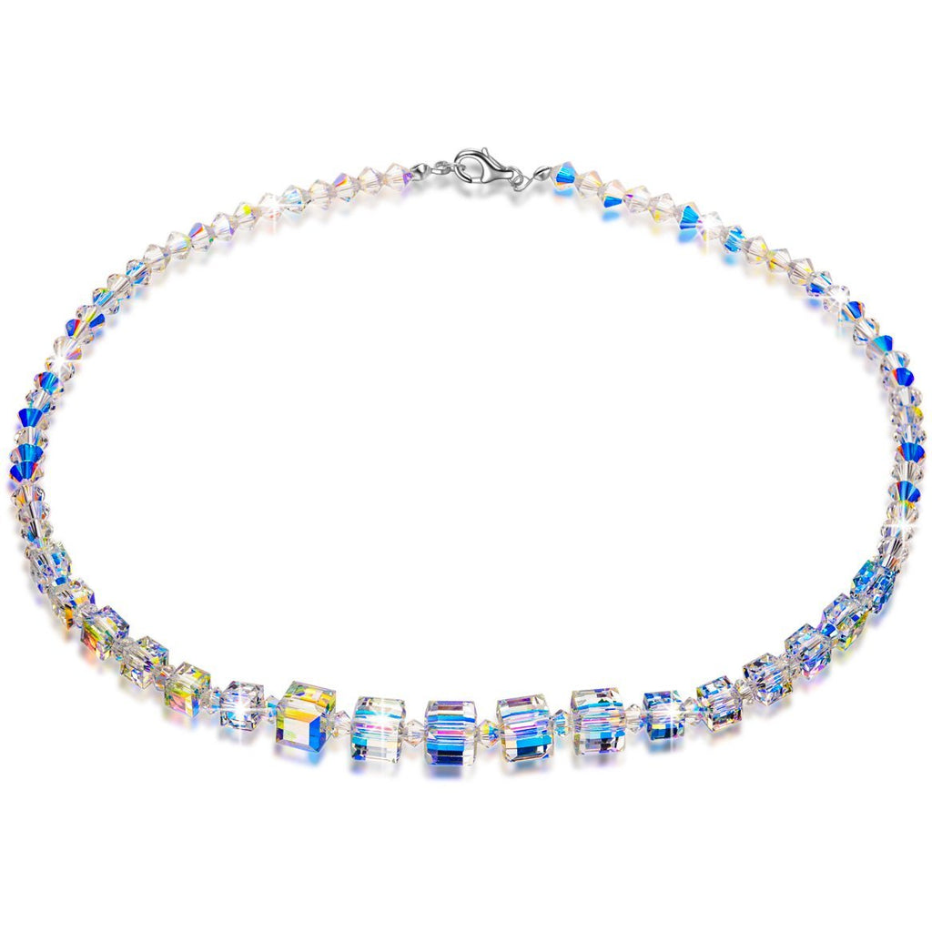 [Australia] - LADY COLOUR Jewelry Gifts for Women, A Little Romance Series 16.5" Strand Women Necklace, Aurora Crystals from Swarovski, Gift Box Packing, Nickel Free Passed SGS Test, Christmas Birthday Gifts Crystal Necklace A 