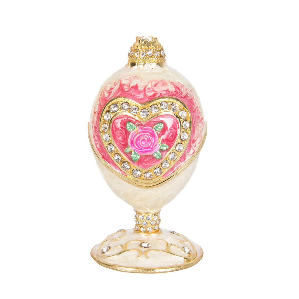 [Australia] - QIFU-Hand Painted Enameled Faberge Egg Style Decorative Hinged Jewelry Trinket Box Unique Gift for Home Decor 