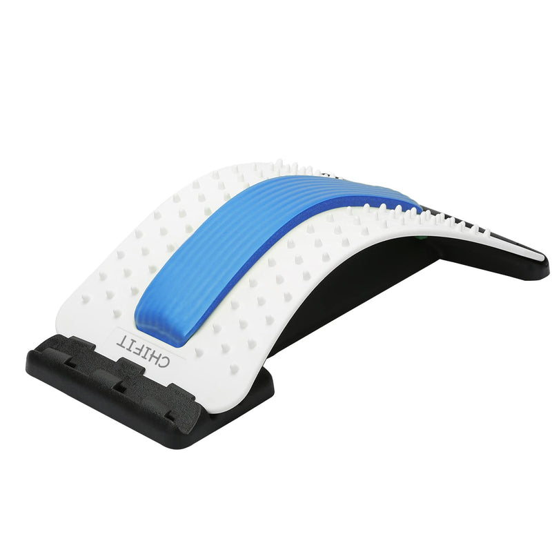 [Australia] - ChiFit Multi-Level Back Stretching Device - Immediate Relief for Back Pain, Herniated Disc, Sciatica, Scoliosis,Lower and Upper Back Stretcher Support and Pain Relief Blue 